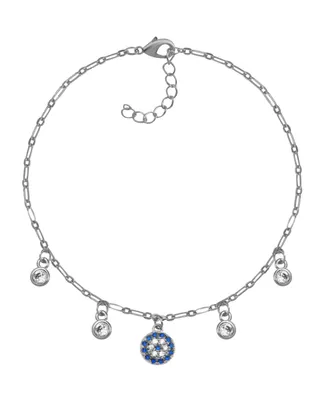 And Now This Blue Crystal Station Anklet in Gold-Plate