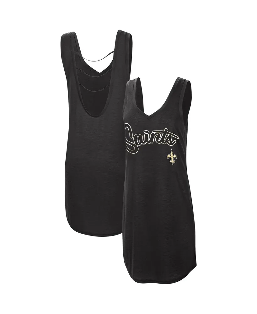 G-iii 4Her by Carl Banks Women's Black New Orleans Saints Off Season Swimsuit Cover-Up Dress