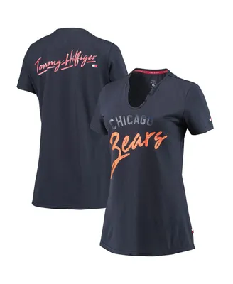 Women's Tommy Hilfiger Navy Chicago Bears Riley V-Neck T-shirt