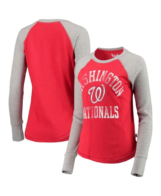 Cleveland Indians Touch Women's Ultimate Fan 3/4-Sleeve Raglan V-Neck T- Shirt - Navy