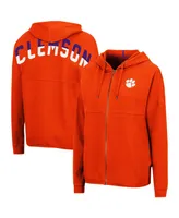 Women's Colosseum Orange Clemson Tigers 2-Hit Full-Zip Hoodie