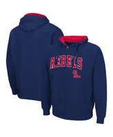 Men's Colosseum Navy Ole Miss Rebels Arch and Logo 3.0 Full-Zip Hoodie