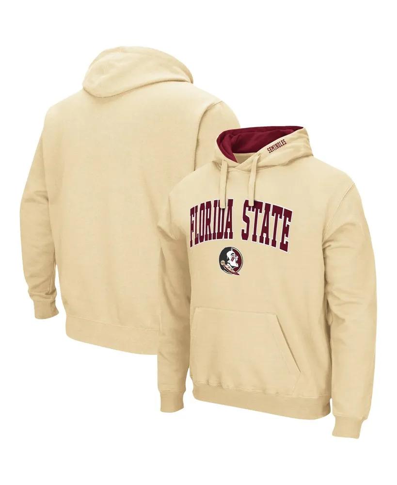 Men's Colosseum Gold Florida State Seminoles Arch and Logo 3.0 Pullover Hoodie