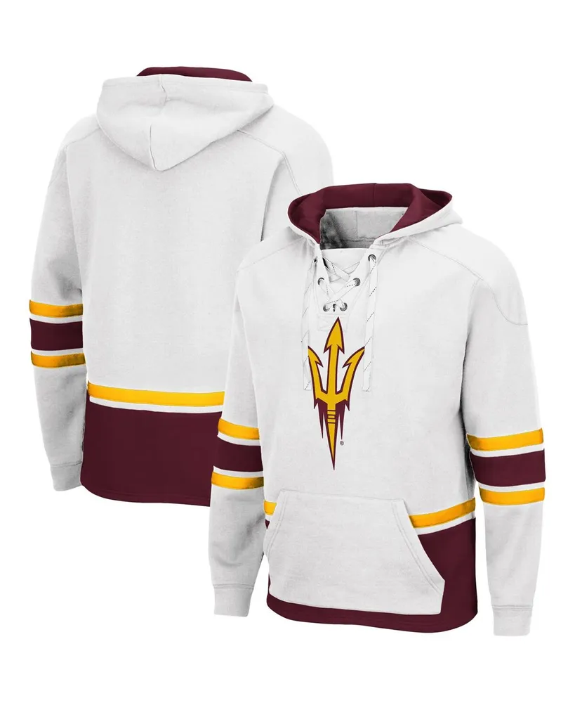 Men's Colosseum White Arizona State Sun Devils Lace Up 3.0 Pullover Hoodie