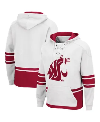 Men's Colosseum White Washington State Cougars Lace Up 3.0 Pullover Hoodie