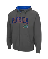 Men's Colosseum Gray Florida Gators Arch and Logo 3.0 Full-Zip Hoodie