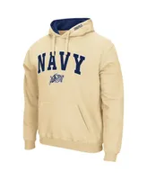 Men's Colosseum Gold Navy Midshipmen Arch and Logo 3.0 Pullover Hoodie