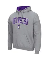 Men's Colosseum Heathered Gray Northwestern Wildcats Arch and Logo 3.0 Pullover Hoodie