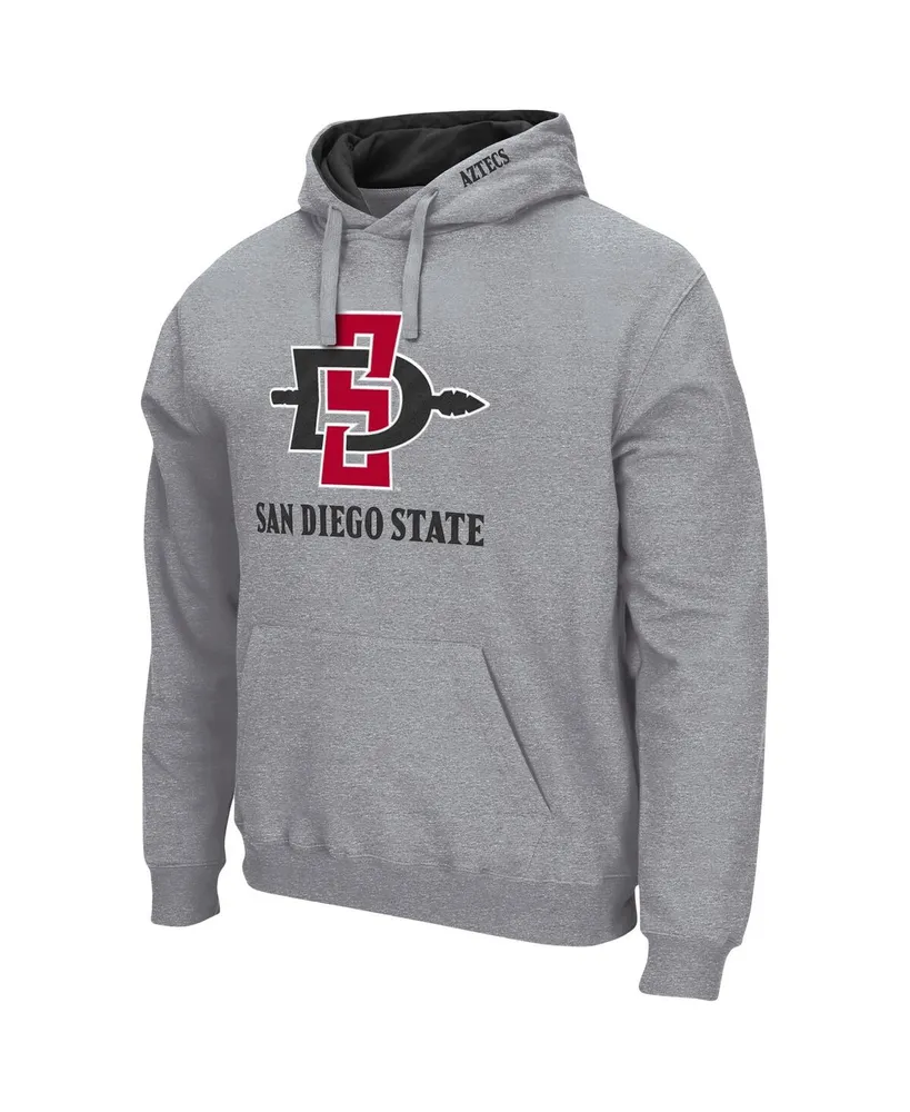Men's Colosseum Heathered Gray San Diego State Aztecs Arch and Logo Pullover Hoodie