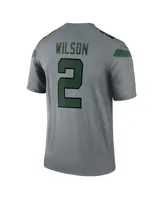 Men's Nike Zach Wilson Gray New York Jets Inverted Legend Jersey