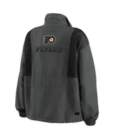 Women's Wear by Erin Andrews Charcoal Philadelphia Flyers Popover Packable Half-Zip Jacket