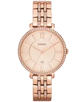 Fossil Women's Jacqueline Rose Gold-Tone Stainless Steel Bracelet Watch 36mm ES3546