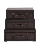 Faux Leather and Wood Traditional Chest