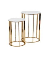 Iron Contemporary Accent Table, Set of 2 - Gold