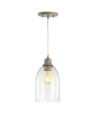 Fontaine 6.25" Adjustable Greige Glass Led Pendant