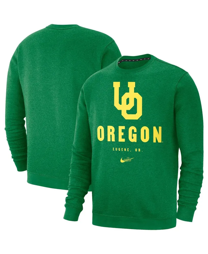 Men's Green Oregon Ducks Vault Stack Club Fleece Pullover Sweatshirt