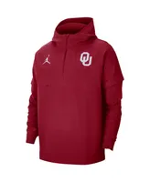 Men's Crimson Oklahoma Sooners Pregame Half-Zip Hoodie