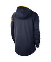 Men's Navy West Virginia Mountaineers Basketball Spotlight Performance Raglan Pullover Hoodie