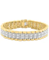 Men's Diamond Link Bracelet (1 ct. t.w.) Sterling Silver & 14k Gold-Plate