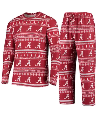 Men's Concepts Sport Crimson Alabama Crimson Tide Ugly Sweater Knit Long Sleeve Top and Pant Set