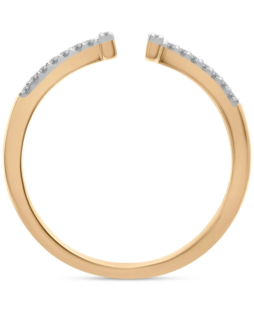Wrapped Open Bar Cuff Ring (1/10 ct. t.w.) in 14k Gold, Created for Macy's