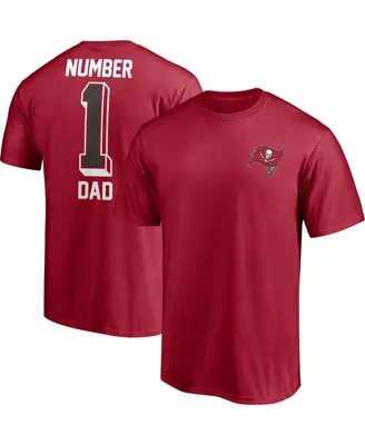 Men's Fanatics Red Tampa Bay Buccaneers #1 Dad T-shirt