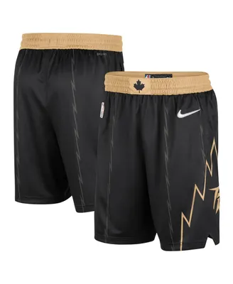 Men's Nike Black and Gold Toronto Raptors 2021/22 City Edition Swingman Shorts