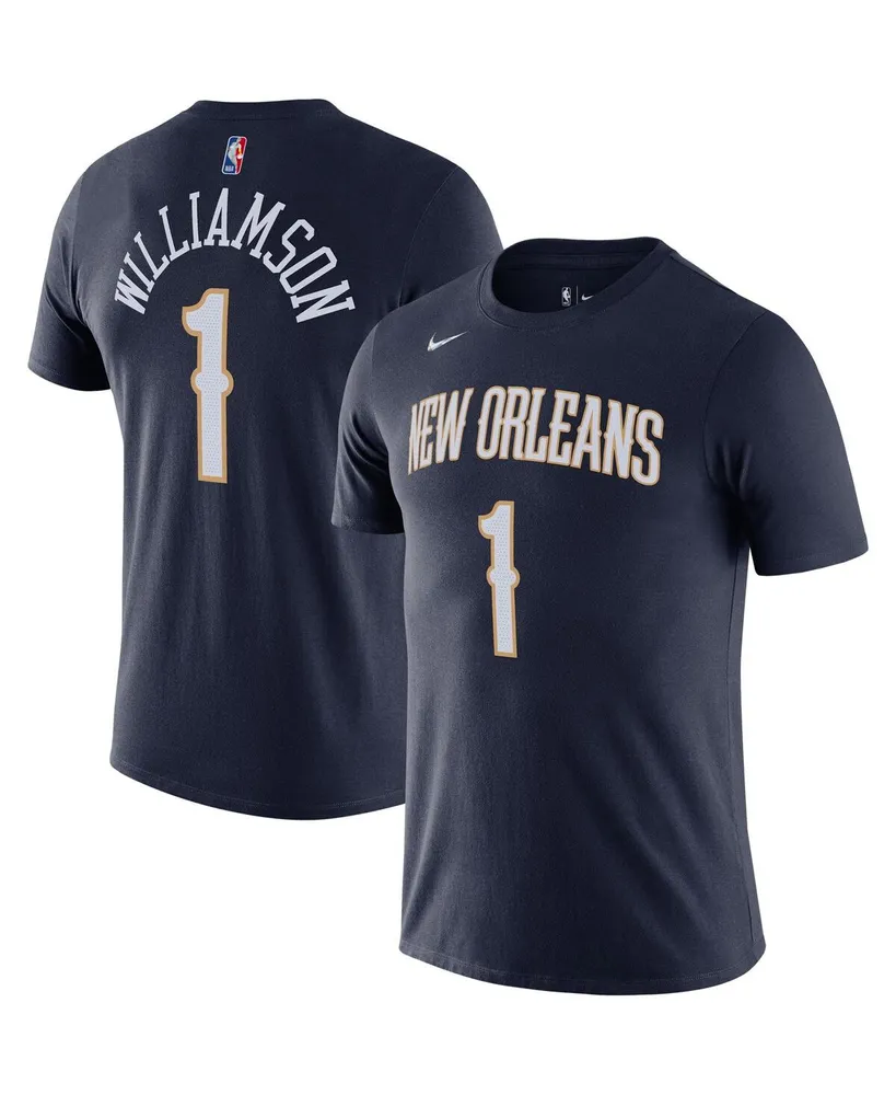 Men's Nike Zion Williamson Navy New Orleans Pelicans Diamond Icon Name and Number T-shirt