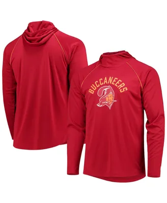 Men's Starter Red Tampa Bay Buccaneers Throwback Raglan Hoodie Long Sleeve T-shirt