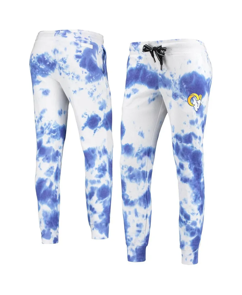 Dkny Women's Dkny Sport White and Royal Los Angeles Rams Melody Tie-Dye  Jogger Pants