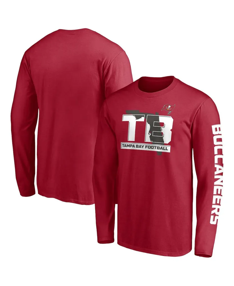 Men's NFL x Darius Rucker Collection by Fanatics Red Tampa Bay Buccaneers  Slub Jersey Henley Long Sleeve T-Shirt