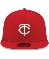 Men's New Era Red Minnesota Twins Logo White 59FIFTY Fitted Hat