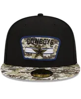 Men's New Era Black and Camo Dallas Cowboys 2021 Salute To Service 59FIFTY Fitted Hat