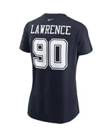 Women's Nike Demarcus Lawrence Navy Dallas Cowboys Name and Number T-Shirt