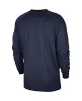 Men's Nike Navy Utah Jazz 75th Anniversary Pregame Shooting Performance Raglan Long Sleeve T-shirt