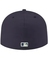 Men's New Era Navy Seattle Mariners Logo White 59FIFTY Fitted Hat