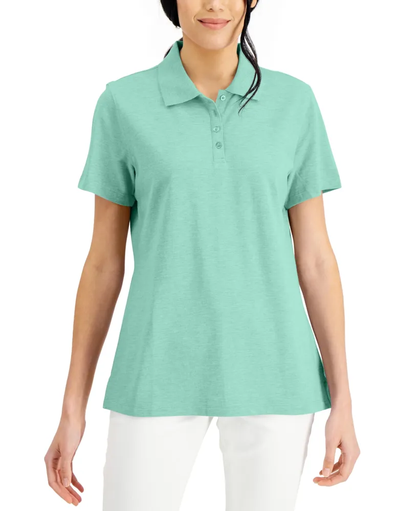 Karen Scott Cotton Short Sleeve Polo Shirt, Created for Macy's