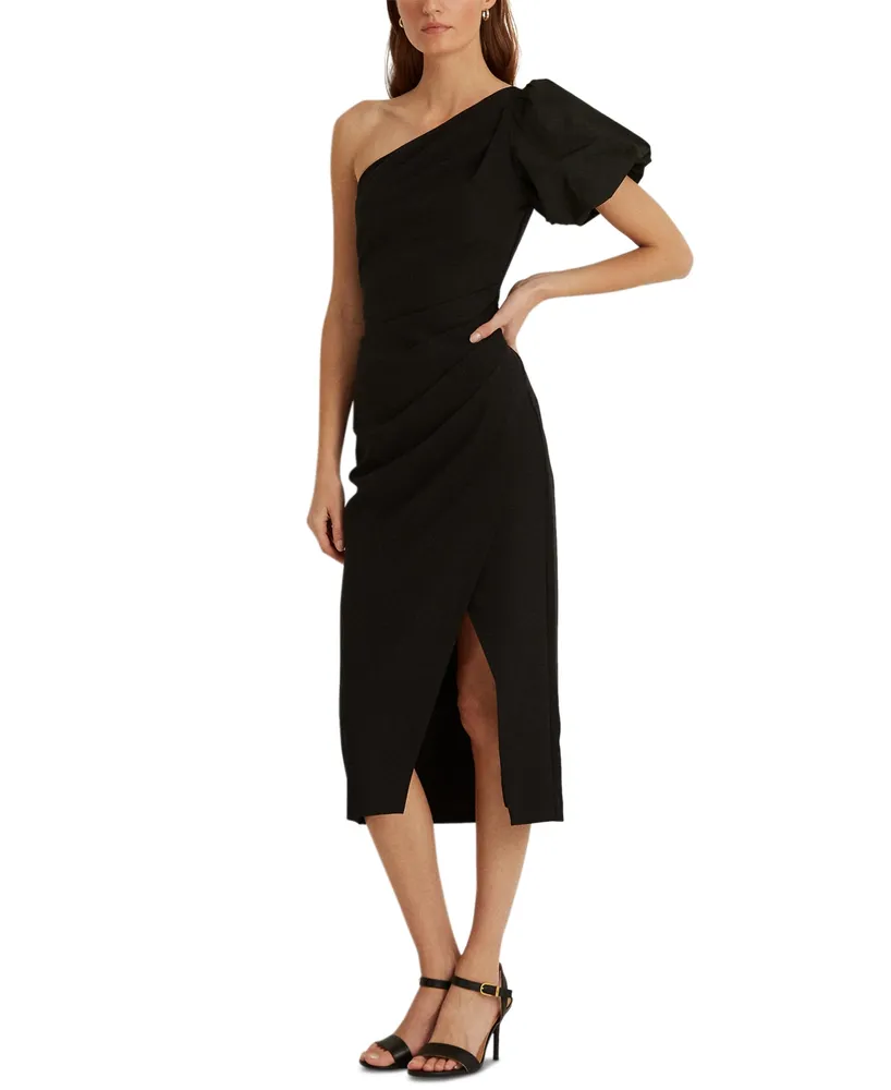 Lauren Ralph Lauren One-Shoulder Crepe Cocktail Dress