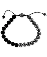 Effy Men's Onyx & Hematite Beaded Black Cord Bolo Bracelet