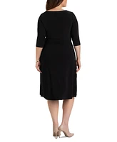 Kiyonna Women's Plus Sweetheart Knit Wrap Dress