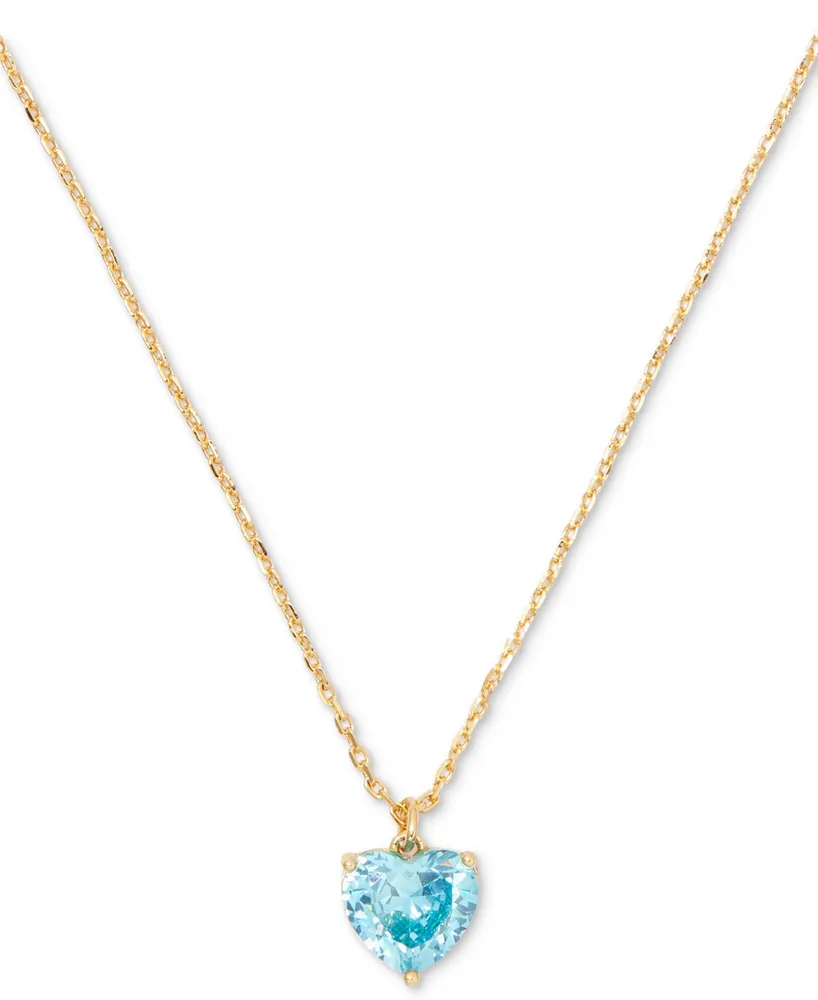 Kate Spade New York Gold-Tone Birthstone Heart Pendant Necklace, 16" + 3" extender