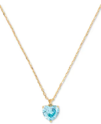 Kate Spade New York Gold-Tone Birthstone Heart Pendant Necklace, 16" + 3" extender