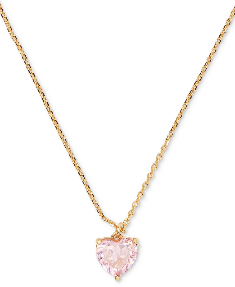 Kate Spade New York Gold-Tone Birthstone Heart Pendant Necklace, 16" + 3" extender