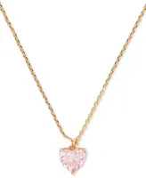 Kate Spade New York Gold-Tone Birthstone Heart Pendant Necklace, 16" + 3" extender