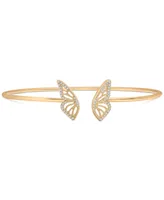 Wrapped Diamond Butterfly Wing Cuff Bangle Bracelet (1/6 ct. t.w.) in 14k Gold, Created for Macy's
