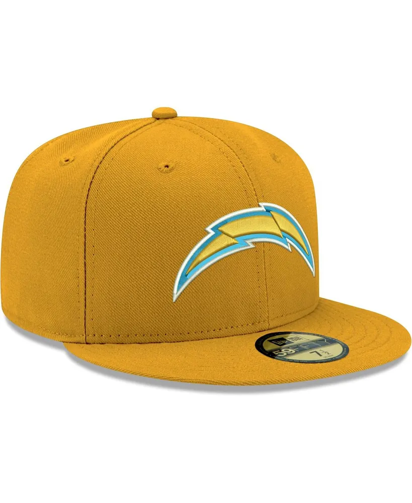 Men's New Era Gold Los Angeles Chargers Omaha Primary Logo 59FIFTY Fitted Hat