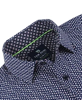 Tom Baine Men's Slim Fit Performance Geometric Button Down Shirt