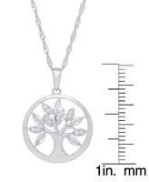 Macy's Women's Cubic Zirconia Tree of Life Pendant Necklace