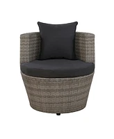 Bistro All-Weather Conversation 2 Round Chairs and 18" H Table, Set of 2