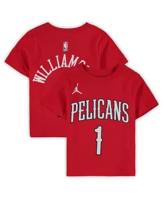 Toddler Boys and Girls Jordan Zion Williamson Red New Orleans Pelicans Statement Edition Name Number T-shirt